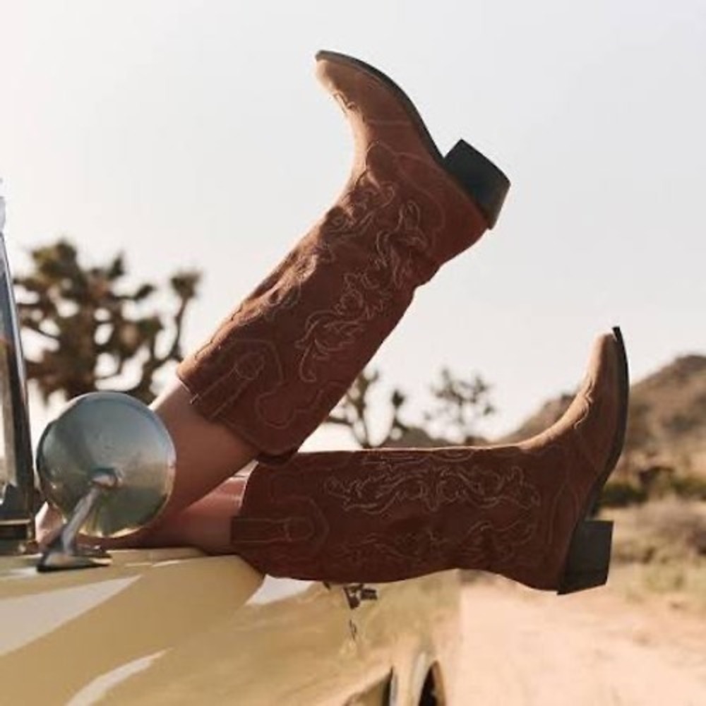 Spell Sunshine Bandit Tan Cowboy Boots Suede Western Tall‎ Boots EU 36 Festival